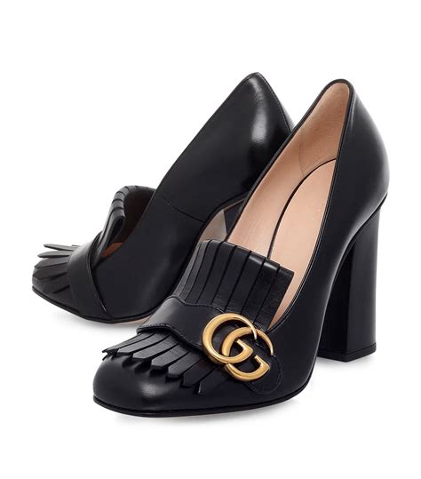 black leather gucci loafers|gucci fringe loafer.